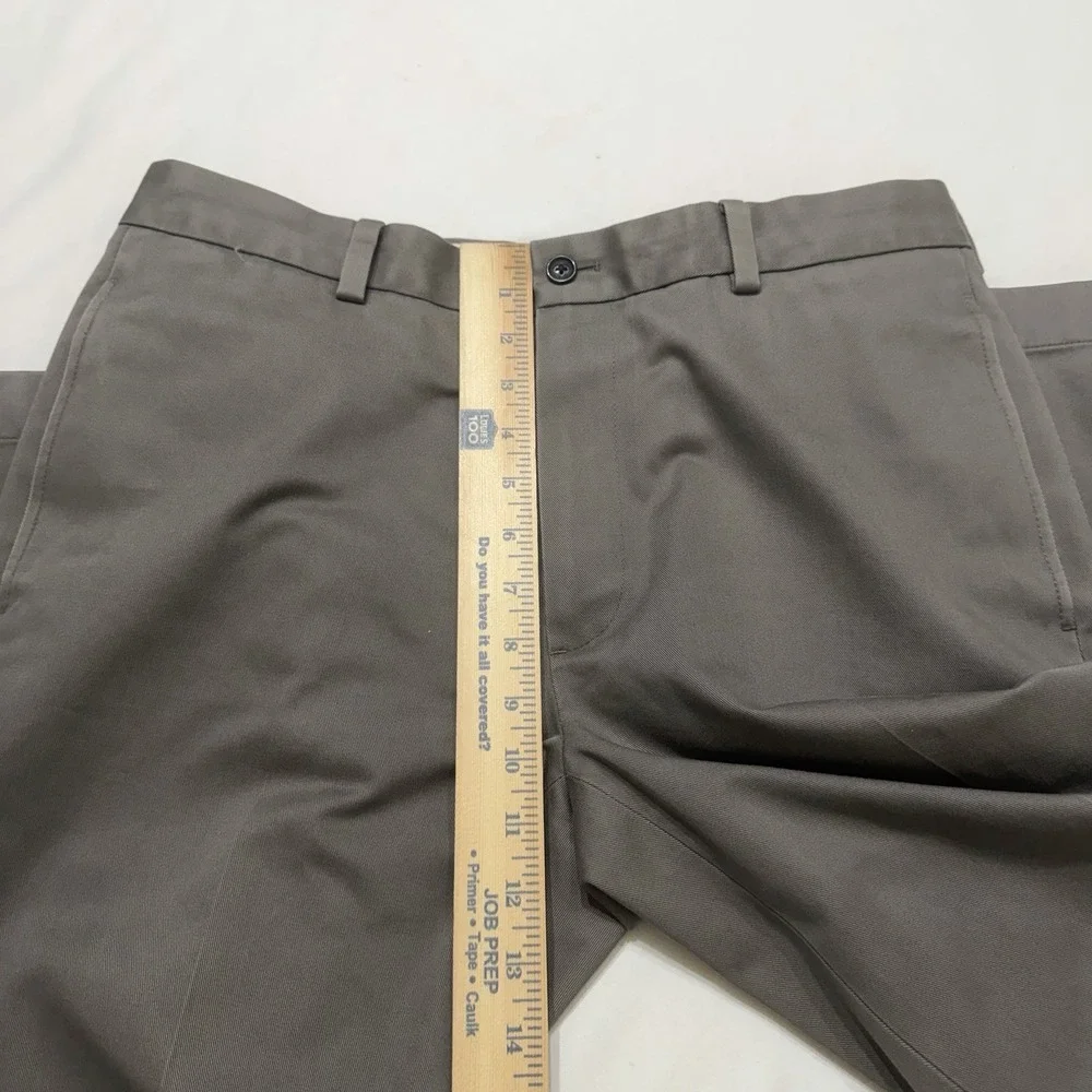 Brooks Brothers Advantage Chino Clark Pants Brown Flat Front Mens
